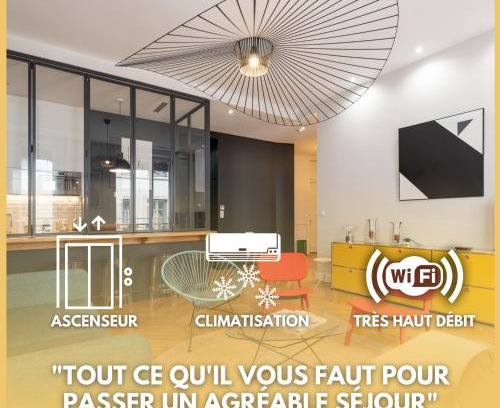 Terreaux - Bat d'argent Apartment | L'Atelier,T3,au pied de l'Opéra, Climatisé, CHECK-IN AUTONOME 24H sur 24H