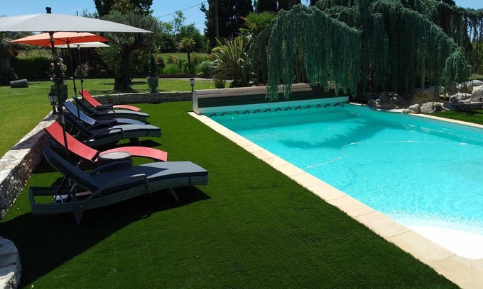 Boisset-et-Gaujac House | L'OASIS DE BOISSET : MAS 5*, 3 min from Anduze, private heated SWIMMING POOL, 16 people