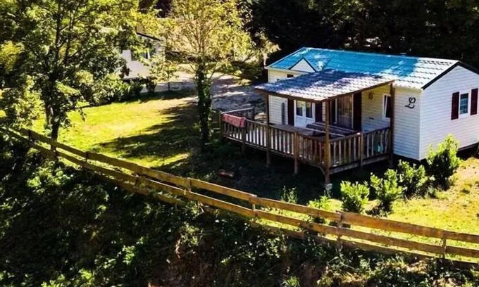 La Cassagne House | La Grande Prade Campsite* - Mobile comfort residence in Noyers with semi-covered wooden terrace 18 m² + TV-TNT for 6 people