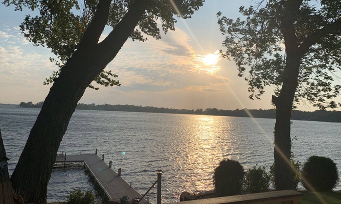 Alexandria House | Lake Darling Lake House on 300' of frontage with private sand beach and firepit.