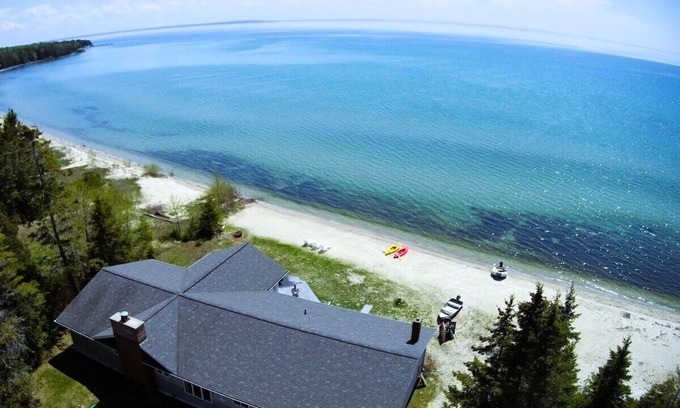 St Ignace House | Lake Michigan Beachfront Home~Near Mackinac Ferry