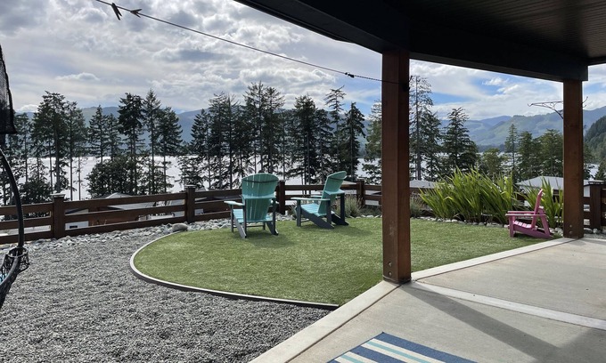 Youbou Cottage | Lake view home in resort community. Beach, pool and more!