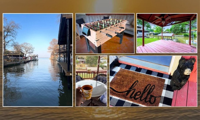 Gun Barrel City House | Lakefront Charming 3-bedroom home sleeps 10 - with private boat dock