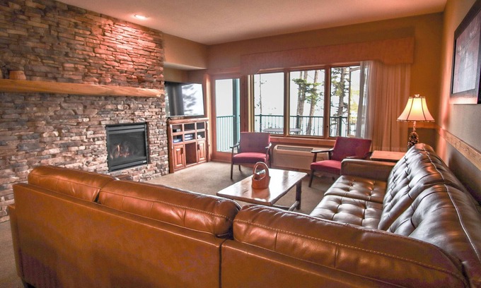 Two Harbors Condo | Lakefront Condo: Pool, Hot Tub, Sauna, Fireplaces, Deck