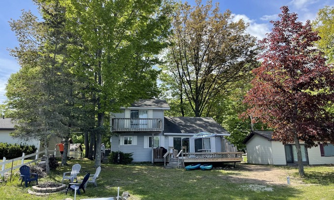 Mecosta Cottage | Lakefront cottage w/private dock, firepit, and grill located on all sports lake