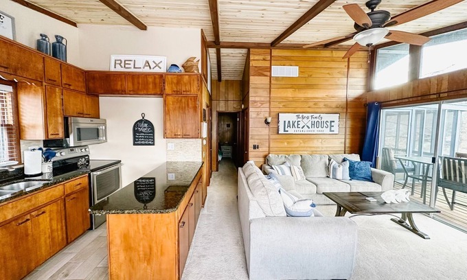Gravois Mills House | Lakefront Home with Private Dock and Slip