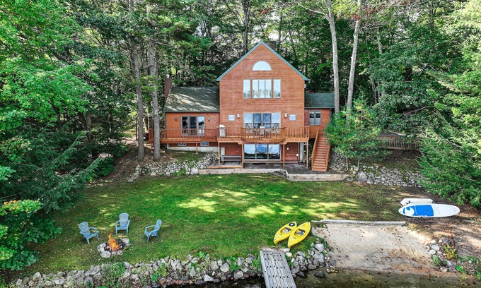 Raymond House | Lakefront home with amazing sunrise & sunset views, game tables & water toys