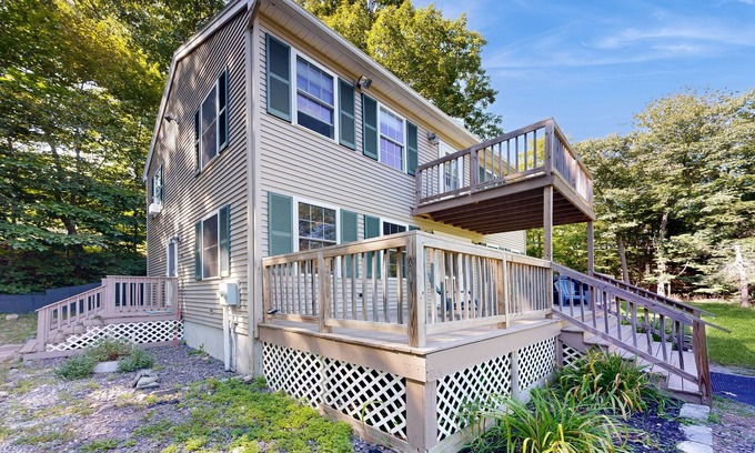 Windham House | Lakefront home with sunrise views, private dock, kayaks, paddle boards, WFH desk