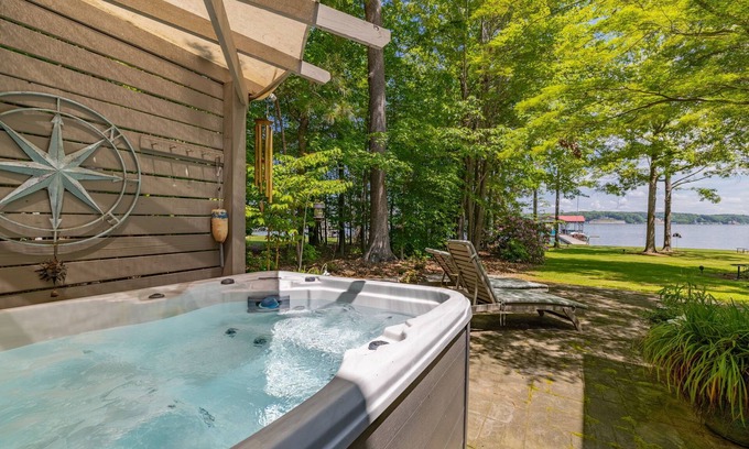 Old Bridge Point House | Lakefront, Hot Tub, Dock, Pool Table, Pet Friendly