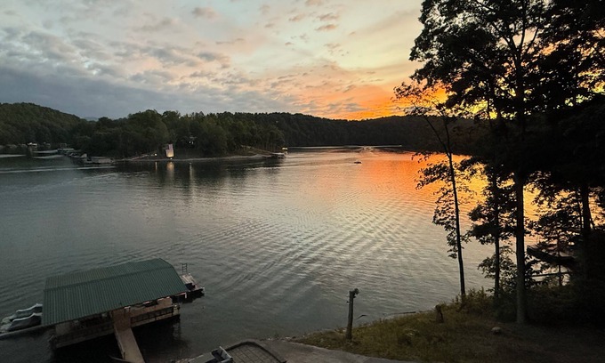 Big Creek House | Lakefront House with Hot Tub, 2 covered Decks, Boat Dock & Patio w/Firepit