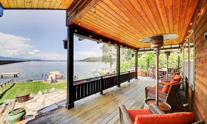 Sandpoint House | Lakefront property w/boat lift, hot tub & steam room