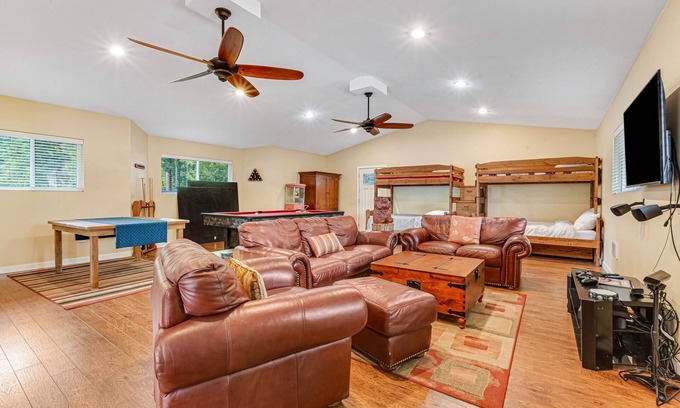 Olympia House | Lakefront retreat with kayaks, canoe, game tables, children's items, and W/D