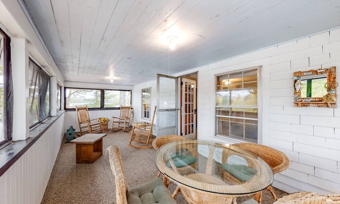 Windham Apartment | Lakefront suite with screened porch, fast WiFi, firepit area, Sebago Lake access