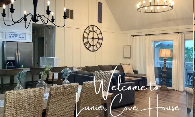 Gainesville House | Lanier Cove House - Waterfront Lakehouse with Dock on private cove!