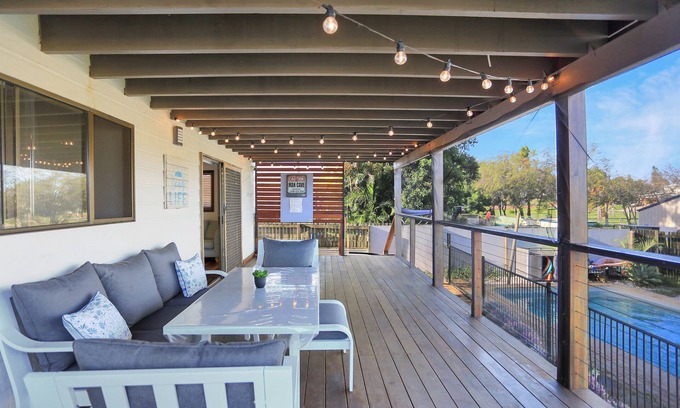 Elliott Heads House | Large home short walk to beach with pool