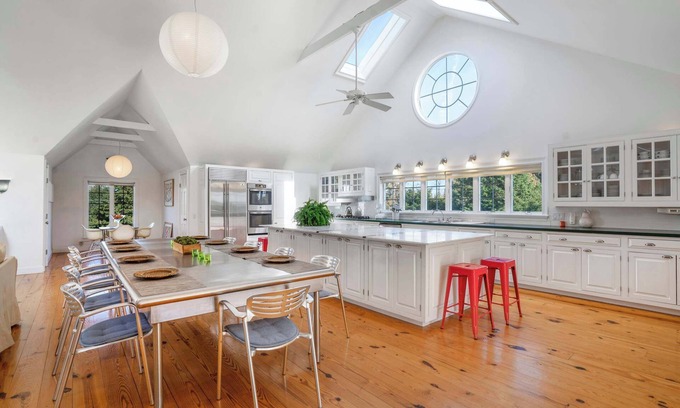 Mattituck House | Large Modern North Fork Barn: Vineyards in Backyard