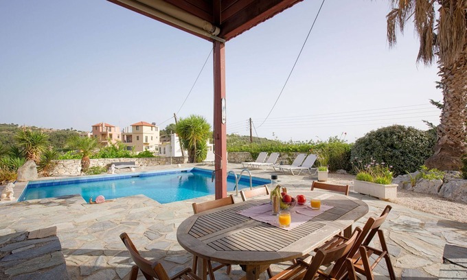 Almyrida Apartment | Late summer and fall in this cozy 2-bedroom apartment.Private pool,lovely views.