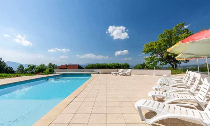 Trevignin Apartment | "Le Colombier" in the gîte "Le Pré Charville" with view on the mountains, outdoor pool heated