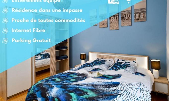 Montlucon Apartment | Le Fil Bleu - CENTRE VILLE - ENTIÈREMENT ÉQUIPÉ
