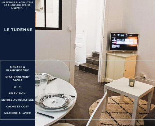 Tours Apartment | Le Turenne, T2 cozy et calme, wifi, tv, stationnement aisé
