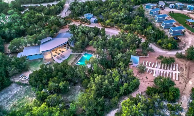 Dripping Springs Hotel | Liney Moon: Hill Country Retreat with Pool, Hiking Trail, Volleyball, Sleeps 60