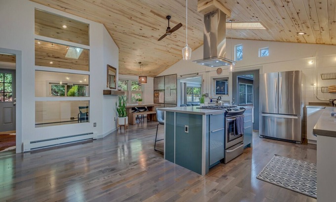 Glenwood Springs House | Locally owned modern house with unique path over roaring fork pedestrian bridge