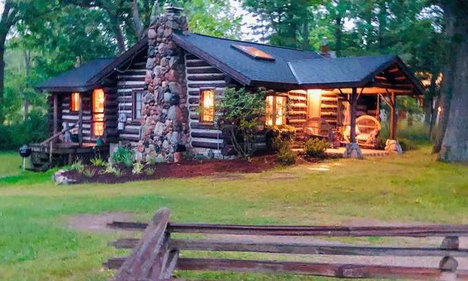 Forest Beach Cabin | Log Cabin on Tunnel of Trees with Lake Michigan View!