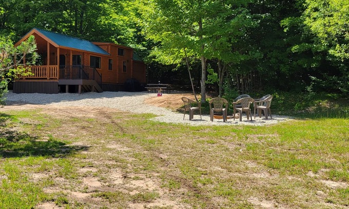 Northeast Michigan Cabin | Log Cabin Tiny Home Getaway on 22 acres