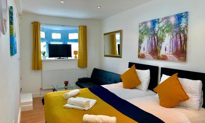Valentines Apartment | London Studio Apartments, Private Bathroom, Kitchenette, Parking, NP3