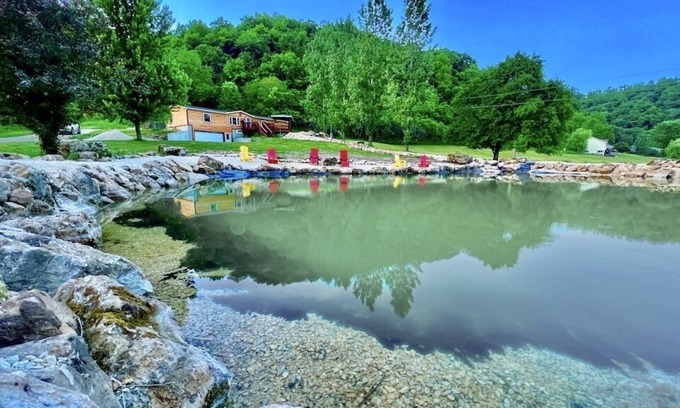 Harpers Ferry Cabin | Longview Lodge w/ Swimming Pond, Waterfalls, and Hot Tub