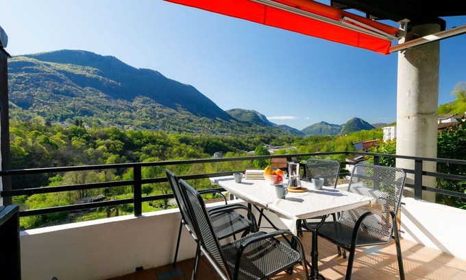Capriasca Apartment | Lovely apartment for 4 people with pool, WIFI, TV, patio, panoramic view and parking