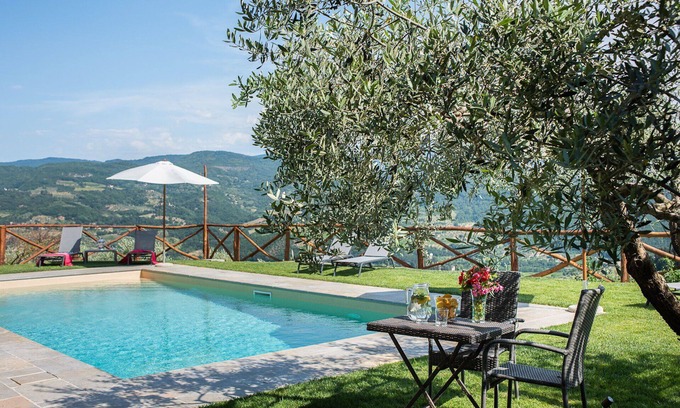 Pontassieve House | Lovely apartment in villa with WIFI, pool, A/C, TV, patio, panoramic view and parking
