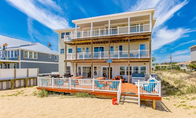 Sandbridge House | Lovely house near Sandbridge Beach - decks with stunning ocean views & hot tub