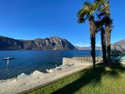 Bissone Apartment | Luganersee, Pool, Strand, Parkplatz, Suite