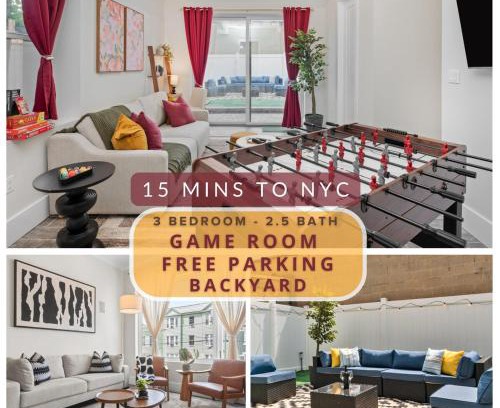 McGinley Square Apartment | LUXE 3BR with Free Parking & Backyard and 15min to NYC
