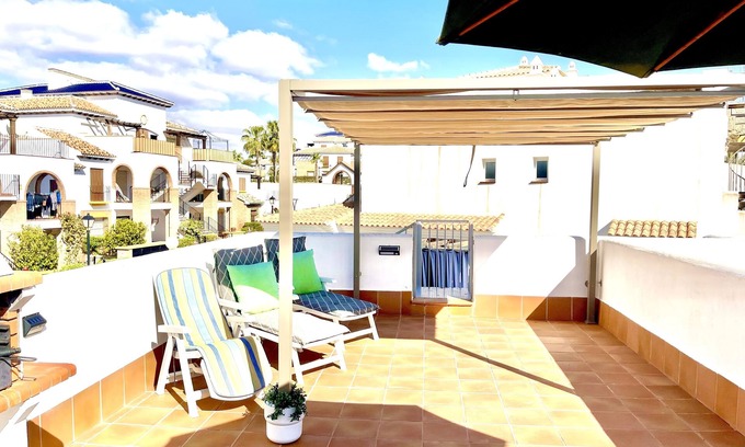 Vera Apartment | Luxurious apartment in the heart of Vera Playa. Roof Solarium, dining terrace….