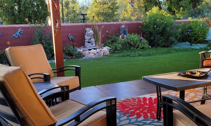 Green Valley Fairways House | Luxurious Backyard Living at charming Adobe brick home