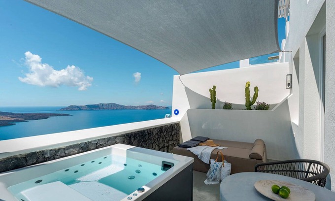 Fira Villa | Luxurious Santorini Masionette Villa | 1 Bedroom | Astounding Caldera Sea Views