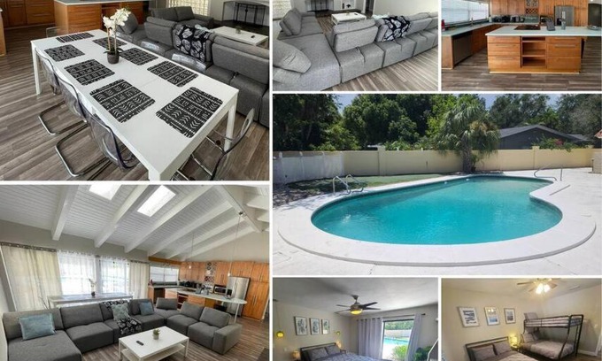 Carrollwood House | Luxurious Spacious Modern House w/AC + Pool
