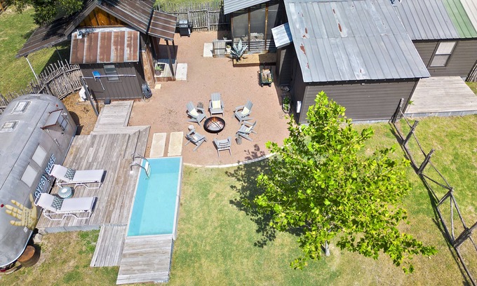 Comfort House | Luxury 3 Bedroom House with Airstream, Cabin, Private Fireplace, and Plunge Pool