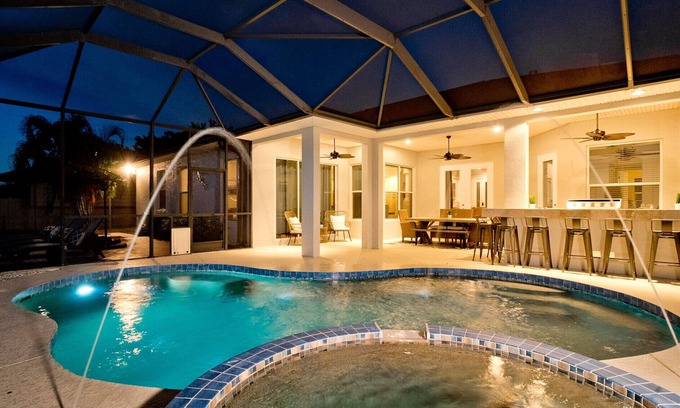Trailer Estates House | Luxury 4 BR/3BA Waterview Home w/Pool + Spa with work space