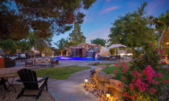 Enterprise House | Luxury Farmhouse Retreat: Waterfall Pool/Spa, Campfire, Sports Court & RV Access