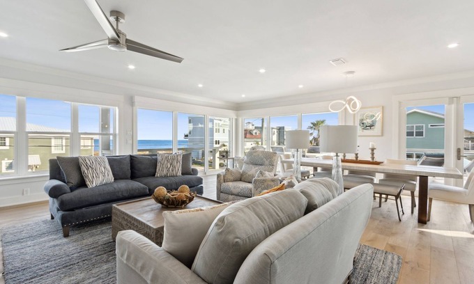 Fernandina Beach House | Luxury Ocean View Home | Spacious Outdoor Living | Designer Finishings | Across from the Beach