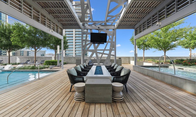 Legacy Park Apartment | Luxury tower with view in charming Plano with AC, fitness room, WiFi wash/