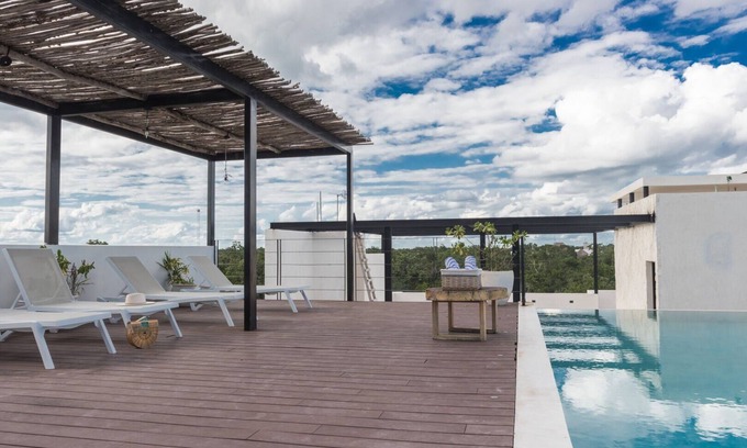 La Veleta Apartment | Luxury Tulum Apartment: 2-BR Retreat, Sleeps 4, Balcony Views, Stylish Interiors