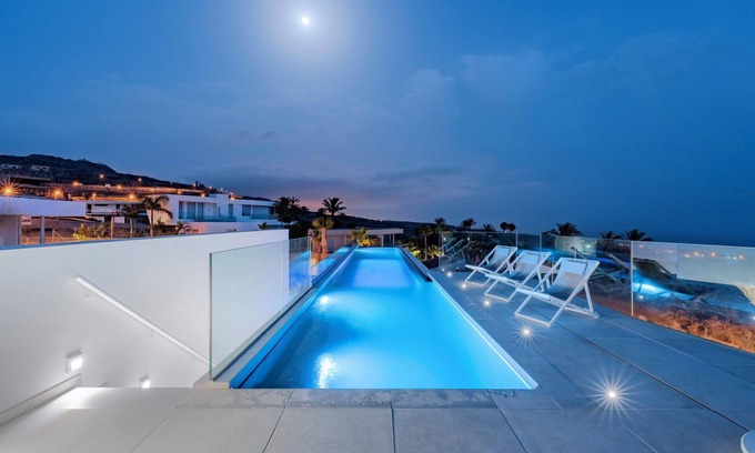 Guia de Isora Villa | Luxury Villa "Karat Villa Abama" with Infinity Pool, Sea View, A/C, Wi-Fi, Garden, Terrace & Balcony