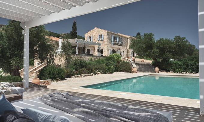 Skinaria Villa | LUXURY VILLA with Private Pool , Jacuzzi, Play Room, Boules Court & Olive Grove