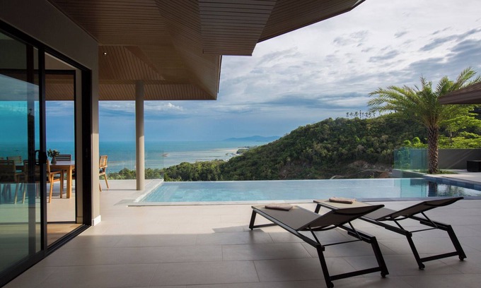 Maret Villa | Magnificent 4-bedroom retreat in Lamai with sea views, infinity pool, jacuzzi, and gym
