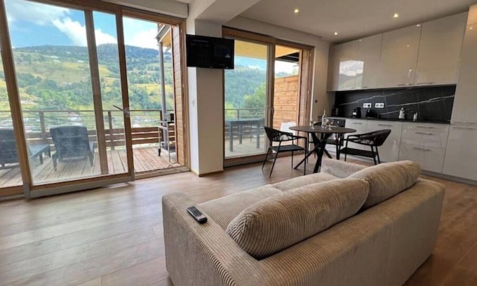 La Bresse Ski Chalet | Magnificent 4-star apartment with sauna and terrace in chalet