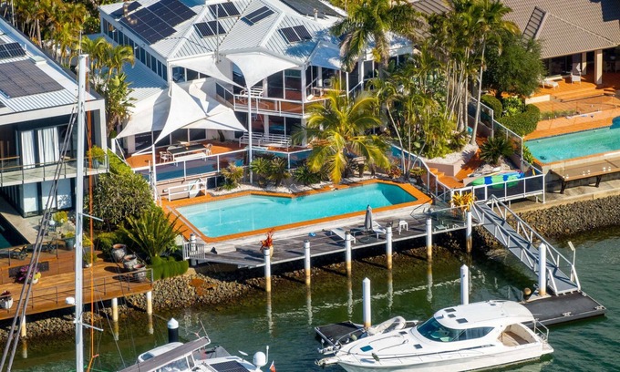 Minyama House | Magnificent Waterfront Living with Pontoon & Pool